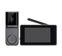 UrbanHui Timbre de video con resolución de 1080P, pantalla IPS de 4.3 pulgadas, infrarrojos, protocolo inalámbrico de 2 4 GHz, comunicación bidireccional, almacenamiento de fotos y múltiples opciones