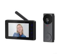 UrbanHui Timbre de video inalámbrico inteligente para intercomunicador dúplex con pantalla HD de 4.3 pulgadas, antena externa para rango extendido y función de instantánea automática