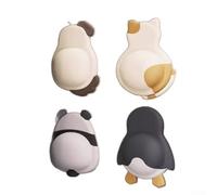 UrbanHui Tope de puerta de silicona suave al tacto con acolchado de 14 mm y bonitas formas de pingüino, panda, gato, perro, para uso doméstico (gato amarillo leche)