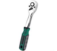 UrbanHui Trinquete reversible tipo palanca grande, llave de trinquete cromada de 72 dientes que soporta compatibilidad de enchufe de 1/4 3/8 1/2 para taller y uso en campo (99031 1/4)