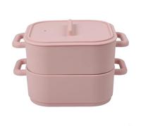 UrbanHui Vaporizador de silicona para microondas, 2 piezas para una cocina saludable con cuencos resistentes al calor y recipientes de almacenamiento de alimentos para uso en horno y refrigerador