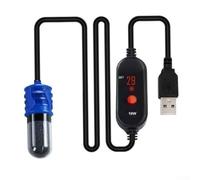 UrbanHui Varilla de calefacción de acuario USB de cuarzo con control automático de temperatura, eficiencia energética para peceras, hábitats de tortuga, terrario, calor cálido y estable, tamaño