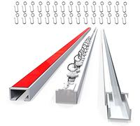 UrbanRed Self Adhesive Curtain Rod for Ceiling or Wall (9.8 Feet, 3 Meters) - No Drilling, Screws, Tools, No Damage to Curtain Track, Drill-Free Hangers