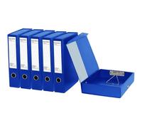 URbantin 6 Piezas Cajas de Archivos con Pinza,Lomo 65 mm,Caja Archivador,Caja de Documentos A4 para Oficina,Azul
