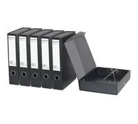 URbantin 6 Piezas Cajas de Archivos con Pinza,Lomo 65 mm,Caja Archivador,Caja de Documentos A4 para Oficina,Negro