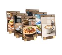 URbantin 6 Piezas Soporte Menú A5 para Letreros de Acrílico,Porta Carteles con Base,Expositor para Restaurantes, Hotel, Tienda