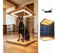 UrbanUp Urna Metacrilato Vitrina Acrílica de Pie con Luz LED, Caja de Almacenamiento Transparente de Gran Tamaño para Adornos, Vitrina 60,50,40,25,30,25,20,15,10cm Altura(15x20xH40cm/6x8x16)
