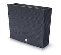URBN GARDEN Maceta rectangular alta de ratán para interiores y exteriores (antracita)