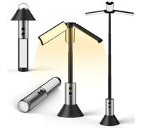 URBZUE Luz Camping Recargable mit Linterna LED, 3000mAh Luz de Emergencia Lampara Camping Recargable Altura Ajustable Lámpara Tienda Iluminación Portátil para Camping, Senderismo, Pesca, Emergencia