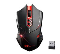 UrChoiceLtd® 2017 ET TECH X-08 2.4GHz 8D 2000DPI ROJO Inalámbrico 7 Botones Usb Óptico Ratón De Juegos Ratones Para Mac PC Portátil Escritorio Cuaderno (Rojo)