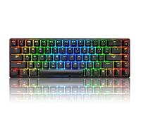UrChoiceLtd 60% Teclado mecánico para Juegos Tipo C Cableado 68 Teclas 18 Retroiluminación RGB Teclado Impermeable USB Teclas Completas Anti-Efecto Fantasma para Jugadores y mecanógrafos (Negro)