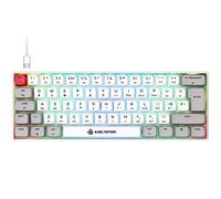 UrChoiceLtd Diseño del Reino Unido 60% Teclado mecánico para Juegos Tipo C con Cable 61 Teclas RGB LED retroiluminado USB Teclado PBT a Prueba de Agua Teclas Anti-ghosting para computadora/PC/Mac