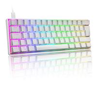 UrChoiceLtd UK61 60% Teclado mecánico para Juegos Tipo C Cableado 61 Teclas Retroiluminación LED Teclado Impermeable USB Retroiluminación RGB Teclas Anti-Fantasma para computadora/PC/Laptop/Mac