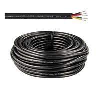 URCIANOW 15M Cable 5 Hilos 24AWG Manguera 5x0,2mm² Negro PVC