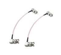 urcianow 2 Pack BNC Macho de ángulo recto de 90 Grados BNC Macho 15 cm RG316 Cable coaxial conector de extensión de ángulo recto 15cm para antena wifi cola Jumper HD SDI vídeo