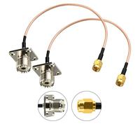 urcianow 2PCS SMA Macho a UHF Hembra 4-Hole Panel Chasis Mount Extensor Pigtail 20CM RG316 Cable Coaxial Connector SO239 PL259 Coax Jumper Cable RF Antena