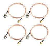 urcianow 4pcs SMA Macho a BNC Macho Cable d'Extensión de Antena RG3161 Metro de Baja Pérdida BNC a SMA Macho Adaptador Macho Cable Coaxial Para Radio GPS WiFi Antena Aplicaciones RF Walkie Talkie