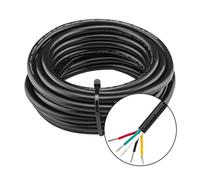 URCIANOW 5 M Cable 5 Hilos 22AWG Cable Manguera 5 Hilos 5x0,3mm² UL2464 Verzinntes Kupferkabel Schwarz PVC ummantelt Adecuado para Circuitos de Alimentación de Equipos Pequeños