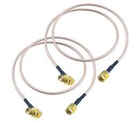 URCIANOW 50CM SMA ángulo Recto Hembra a SMA Macho Cable SMA-J SMA-KW Conectores RF Antena Extensor Coleta RG316 Cable Coaxial Ampliamente Utilizado para la Transmisión de Alta Frecuencia（2PCS）