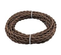 URCIANOW Cable Cuerda Trenzada Marrón de Luz Trenzado de 10 Metro de Cable Trenzado Vintage 2x0,8 mm² 18 AWG Tela Alambre Eléctrico de 18 AWG de Estilo Antiguo Cable Eléctrico Para Lámpara Antigua