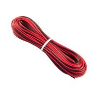 URCIANOW Cable de cobre estañado de 2 núcleos de 0,2 mm², 10 m, color rojo/negro, cable flexible de 12 V/24 V para tiras LED y electrónica de bricolaje
