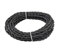 URCIANOW Cable Trenzado Vintage 10 Metro Cable Cuerda de Luz Negro 2 x 0,8 mm² 18 AWG Tela de Tela Alambre Eléctrico Estilo Antiguo Cable Eléctrico para Lámpara Antigua Proyectos de Bricolaje