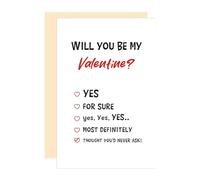 Ure Tenk Will You Be My Valentine? Bonita tarjeta de felicitación para el día de San Valentín, tarjeta de intercambio de niños, cheque sí, tarjeta de confesión, pensó que nunca preguntarías