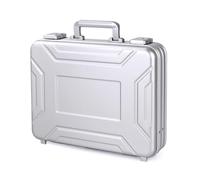 urecimy Maletín rígido para portátil de aluminio TSA combinación cerradura Flightcase extraíble joyería de espuma y reloj portátil bolsa de transporte, plata, 46X35X15.5cm