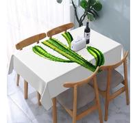 UREJD Linen Tablecloth 152x228 cm,Cactus, Cactus de Dibujos Animados de Acuarela Dibujados a Mano sobre Fond,Washable Outdoor Table Anti-Stain Dining Table Decorative for,Christmas,Parties,Birthdays
