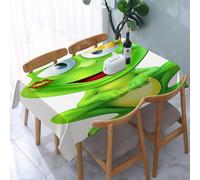 UREJD Linen Tablecloth 152x228 cm,Decoración de Animales, Lindo Personaje de Dibujos Animados de príncipe ra,Washable Outdoor Table Anti-Stain Dining Table Decorative for,Christmas,Parties,Birthdays