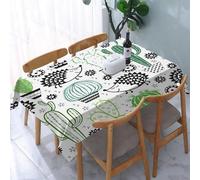 UREJD Linen Tablecloth 152x228 cm,Decoración de Cactus, patrón repetido sin Costuras de Erizo y Cactus en es,Washable Outdoor Table Anti-Stain Dining Table Decorative for,Christmas,Parties,Birthdays