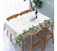 UREJD Linen Tablecloth 152x228 cm,Diseño de Acuarela de Cactus, Plantilla de Fondo para Postal con Cactus y,Washable Outdoor Table Anti-Stain Dining Table Decorative for,Christmas,Parties,Birthdays