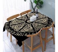 UREJD Linen Tablecloth 152x228 cm,Escudo Ornamental escandinavo Antiguo con runas vikingas y escandinavas ai,Washable Outdoor Table Anti-Stain Dining Table Decorative for,Christmas,Parties,Birthdays