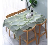 UREJD Linen Tablecloth 152x228 cm,Flores de Planta de Cactus, pétalos Verdes Suaves Dispuestos en Encantador,Washable Outdoor Table Anti-Stain Dining Table Decorative for,Christmas,Parties,Birthdays
