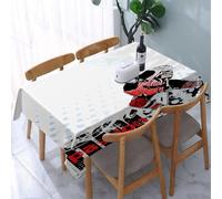 UREJD Linen Tablecloth 152x228 cm,Hockey, Ilustración de un Portero con un Palo Juego Deportivo Tema de jueg,Washable Outdoor Table Anti-Stain Dining Table Decorative for,Christmas,Parties,Birthdays