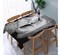 UREJD Linen Tablecloth 152x228 cm,Ilustración de diseño de Primer Plano de la Cara de un Gorila,Washable Outdoor Table Anti-Stain Dining Table Decorative for,Christmas,Parties,Birthdays