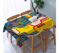 UREJD Linen Tablecloth 152x228 cm,Ilustración de la Banda de Rock Yellow Submarine The Beatles (2),Washable Outdoor Table Anti-Stain Dining Table Decorative for,Christmas,Parties,Birthdays