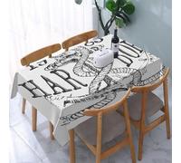 UREJD Linen Tablecloth 152x228 cm,Ilustración Vintage de un Ancla, Ancla Antigua y Cuerda en un Elemento Art,Washable Outdoor Table Anti-Stain Dining Table Decorative for,Christmas,Parties,Birthdays