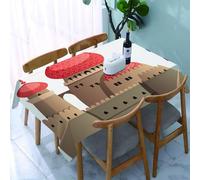 UREJD Linen Tablecloth 152x228 cm,Magic Castle es una fantasía Colorida, un Castillo Encantador, Rojo: un gr,Washable Outdoor Table Anti-Stain Dining Table Decorative for,Christmas,Parties,Birthdays