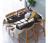UREJD Linen Tablecloth 152x228 cm,Mascota del Campeonato de Hockey sobre Hielo Que muerde y rompe un Palo de,Washable Outdoor Table Anti-Stain Dining Table Decorative for,Christmas,Parties,Birthdays