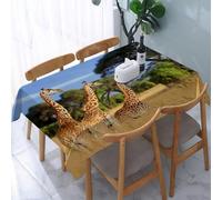 UREJD Linen Tablecloth 152x228 cm,Parque Nacional de Kenia África Fauna Silvestre Naturaleza Animal Safari J,Washable Outdoor Table Anti-Stain Dining Table Decorative for,Christmas,Parties,Birthdays