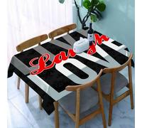 UREJD Linen Tablecloth 152x228 cm,Vive, ríe, ama, Diferentes Palabras de sabiduría de la época Victoriana an,Washable Outdoor Table Anti-Stain Dining Table Decorative for,Christmas,Parties,Birthdays