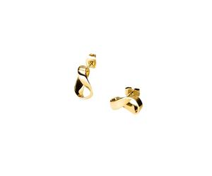 urelei® Twist - Pendientes de tuerca elegantes con forma de Möbius para equilibrio y armonía, oro, plata y oro rosa