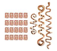 URFEDA 28 piezas perlas de pelo vikingos accesorios para el cabello vintage espiral joyería pelo trenzado ajustable anillo de pelo redondo calado joyería pelo trenzado metal para hombres mujeres