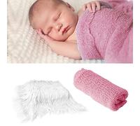 URFEDA bebé recién nacido fotografía Accesorios bebé estiramiento envoltura foto recién nacido manta de pañales DIY piel artificial recién nacido bebé manta foto para bebés niños niñas