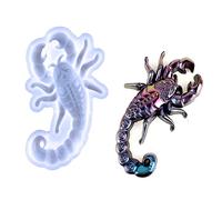 URFEDA Molde de silicona realista de escorpión, forma de animal, resina epoxi, molde de silicona, llavero de escorpión, calavera, gecko, decoración de pared DIY, artesanía, molde de fundición para