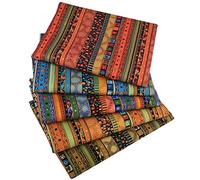 URFEDA Tela de algodón para patchwork, 50 x 50 cm, 5 unidades de telas para coser, paquete de tela, flores impresas, telas artesanales, piezas de tela, hechas a mano, costura para acolchar,