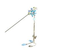 URFEDA Varilla china para el pelo con flores de loto y horquillas para el pelo, de metal brillante, con diamantes de imitación, palillos vintage para el pelo, elegantes y elegantes, para mujeres
