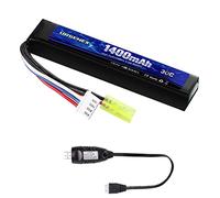 URGENEX Batería Airsoft de 11,1 V, 1400 mAh, batería de litio con mini conector 30 C, alta velocidad de descarga, batería de litio 3S para airsoft