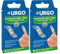 Urgo - Cicatrización Rápida - Para dedos - Tecnología hidrocoloide - Caja con 8 apósitos (Paquete de 2)